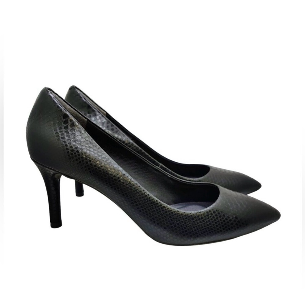 Rockport Black Snakeskin leather pumps, size 9.5, Total Motion heels - Picture 4 of 7